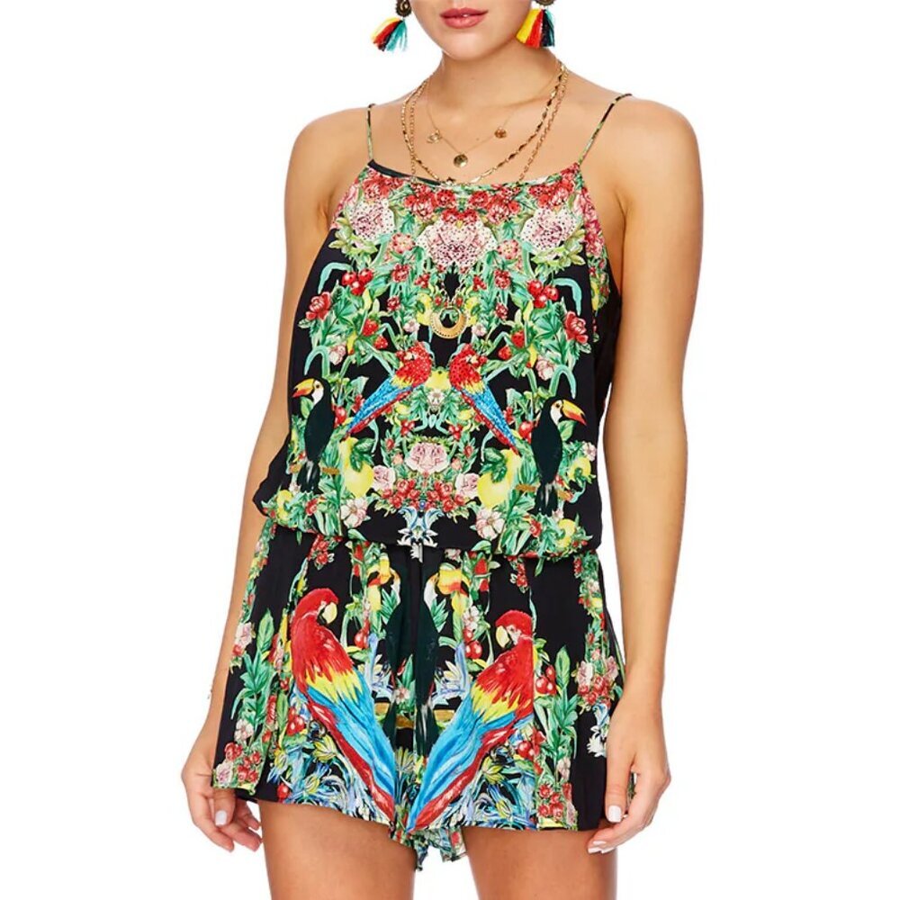 Camilla Toucan Play Shoestring Strap Playsuit Small